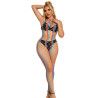 Subblime - 952358 Bodystocking Col Dos Nu En Maille Arc-En-Ciel Xs/M
